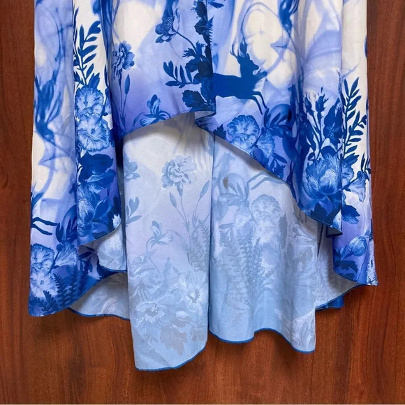 TED BAKER Sample Blue and White Silk Dress Size 2 US Size 6 - Picture 5 of 12